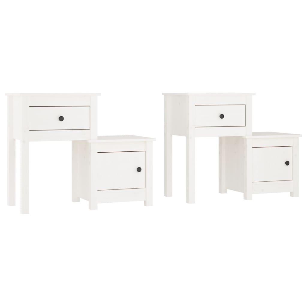 vidaXL Noční stolky 2 ks bílé 79,5 x 38 x 65,5 cm masivní borové dřevo
