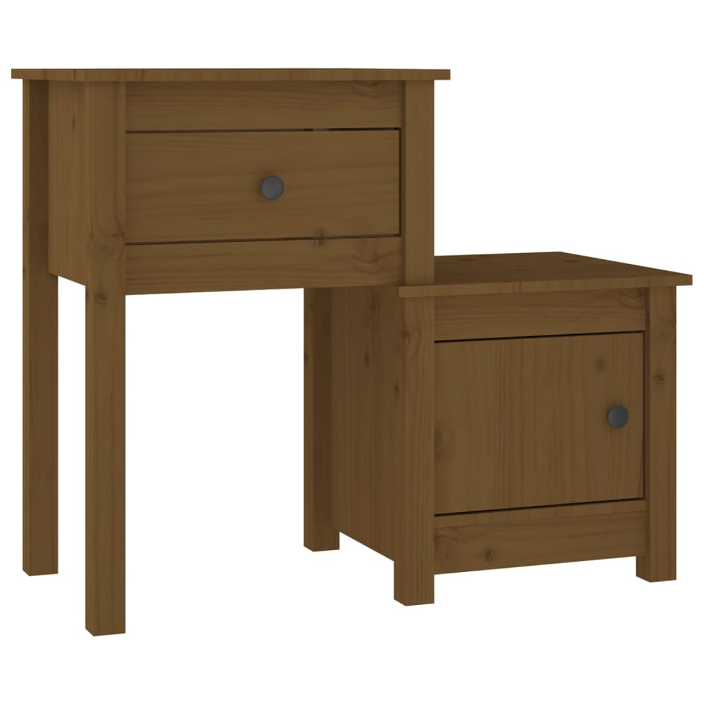 vidaXL Noptiere, 2 buc., maro miere, 79,5x38x65,5 cm lemn masiv de pin
