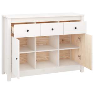 Příborník bílý 100 x 35 x 74,5 cm masivní borové dřevo - obrázek 8