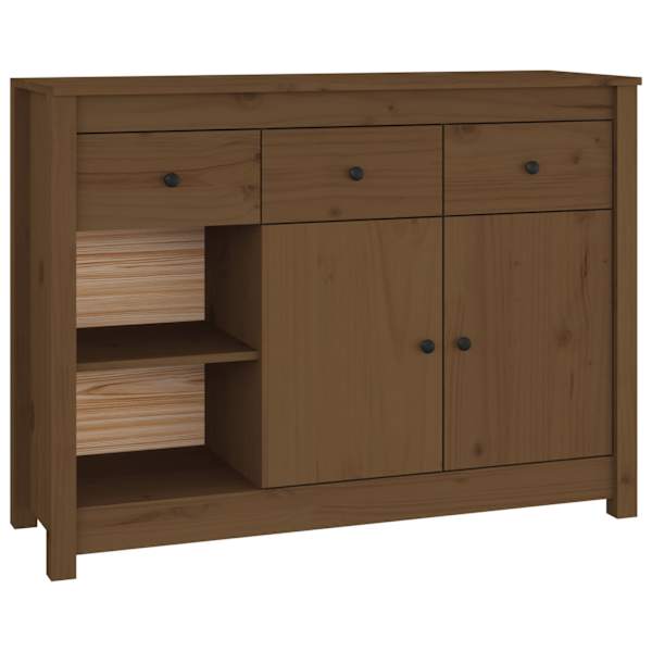 vidaXL puhvetkapp, meepruun, 100x35x74cm, t&auml;ism&auml;nnipuit