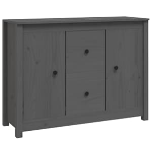 Příborník šedý 100 x 35 x 74 cm masivní borové dřevo - obrázek 2