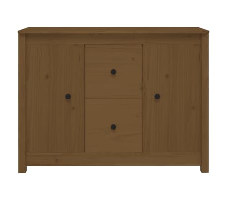 vidaXL Сайдборд, меденокафяв, 100x35x74 см, бор масив