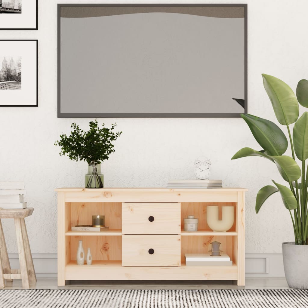 Televizoriaus spintelė, 103x36,5x52cm, pušies medienos masyvas | Stepinfit