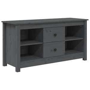 TV skříňka šedá 103 x 36,5 x 52 cm masivní borové dřevo - obrázek 2