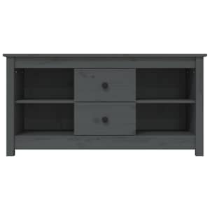 TV skříňka šedá 103 x 36,5 x 52 cm masivní borové dřevo - obrázek 3