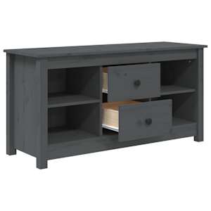 TV skříňka šedá 103 x 36,5 x 52 cm masivní borové dřevo - obrázek 4