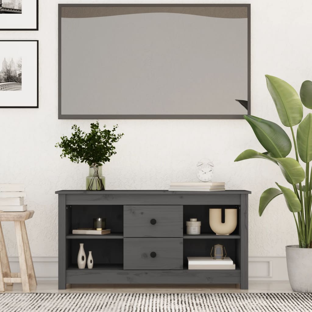 vidaXL Szafka pod telewizor, szara, 103x36,5x52 cm, drewno sosnowe