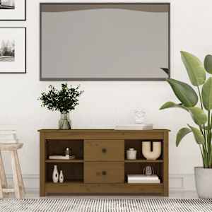 TV omarica medeno rjava 103x36,5x52 cm trdna borovina