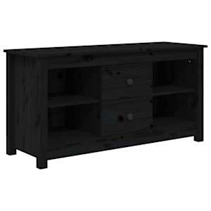 TV skříňka černá 103 x 36,5 x 52 cm masivní borové dřevo - obrázek 2