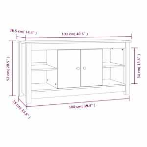 TV skříňka 103 x 36,5 x 52 cm masivní borové dřevo - obrázek 9