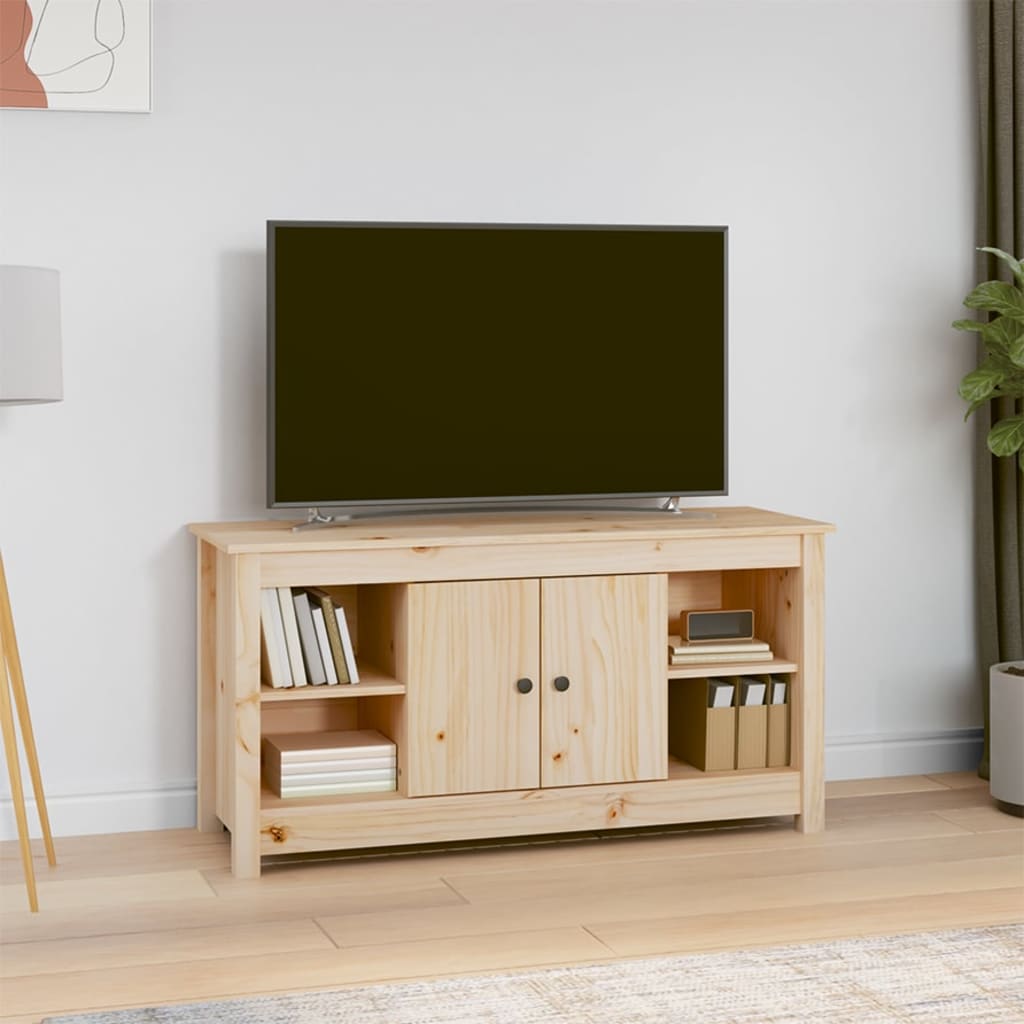 Televizoriaus spintelė, 103x36,5x52cm, pušies medienos masyvas | Stepinfit