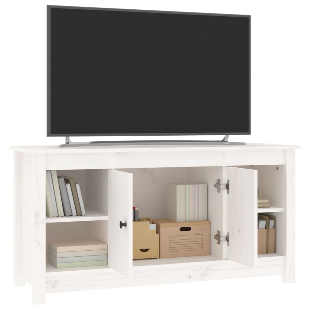 TV omarica bela 103x36,5x52 cm trdna borovina