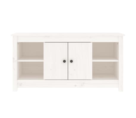 vidaXL TV skrinka biela 103x36,5x52 cm masívna borovica