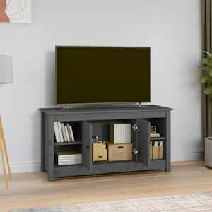 TV skříňka šedá 103 x 36,5 x 52 cm masivní borové dřevo - obrázek 6