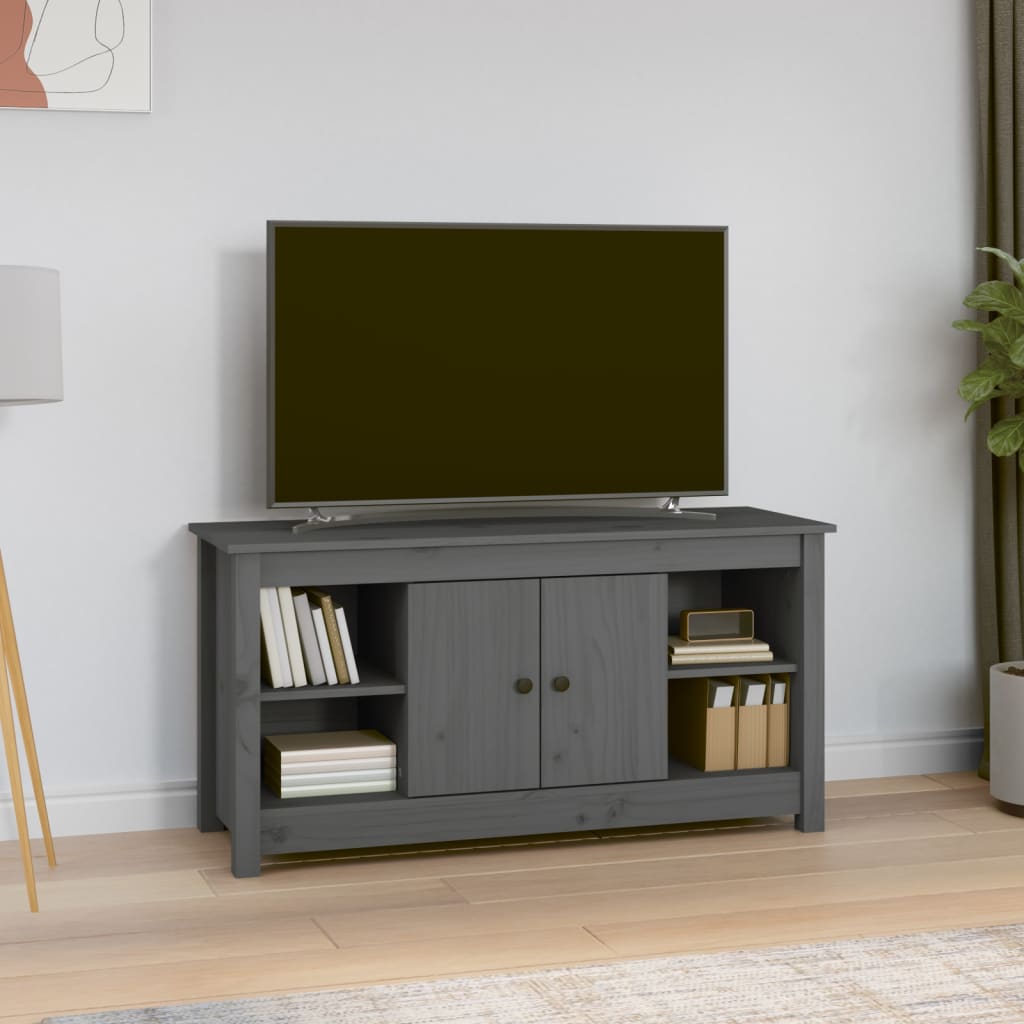 vidaXL Comodă TV, gri, 103x36,5x52 cm, lemn masiv de pin