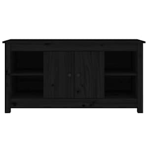 TV skříňka černá 103 x 36,5 x 52 cm masivní borové dřevo - obrázek 3