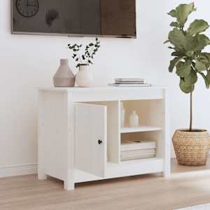 vidaXL TV-Schrank Wei&szlig; 70x36,5x52 cm Massivholz Kiefer
