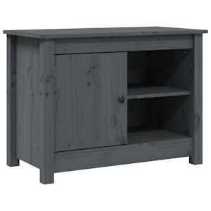 TV skříňka šedá 70 x 36,5 x 52 cm masivní borové dřevo - obrázek 2