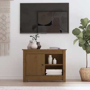 TV skříňka medově hnědá 70 x 36,5 x 52 cm masivní borové dřevo - obrázek 1