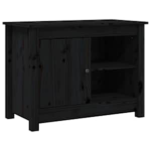 TV skříňka černá 70 x 36,5 x 52 cm masivní borové dřevo - obrázek 2