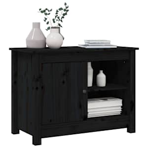 TV skříňka černá 70 x 36,5 x 52 cm masivní borové dřevo - obrázek 4