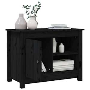 TV skříňka černá 70 x 36,5 x 52 cm masivní borové dřevo - obrázek 5