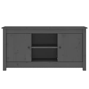 TV skříňka šedá 103 x 36,5 x 52 cm masivní borové dřevo - obrázek 3