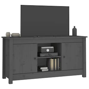 TV skříňka šedá 103 x 36,5 x 52 cm masivní borové dřevo - obrázek 7