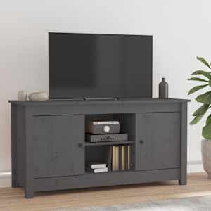 TV skříňka šedá 103 x 36,5 x 52 cm masivní borové dřevo - obrázek 1