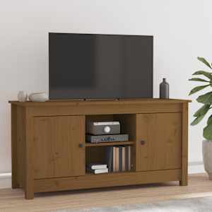 TV skříňka medově hnědá 103 x 36,5 x 52 cm masivní borové dřevo - obrázek 1