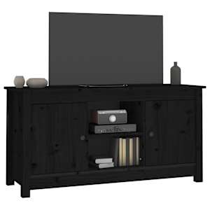 TV skříňka černá 103 x 36,5 x 52 cm masivní borové dřevo - obrázek 7