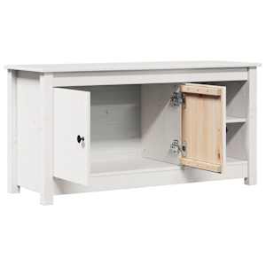 TV skříňka bílá 103 x 36,5 x 52 cm masivní borové dřevo - obrázek 5
