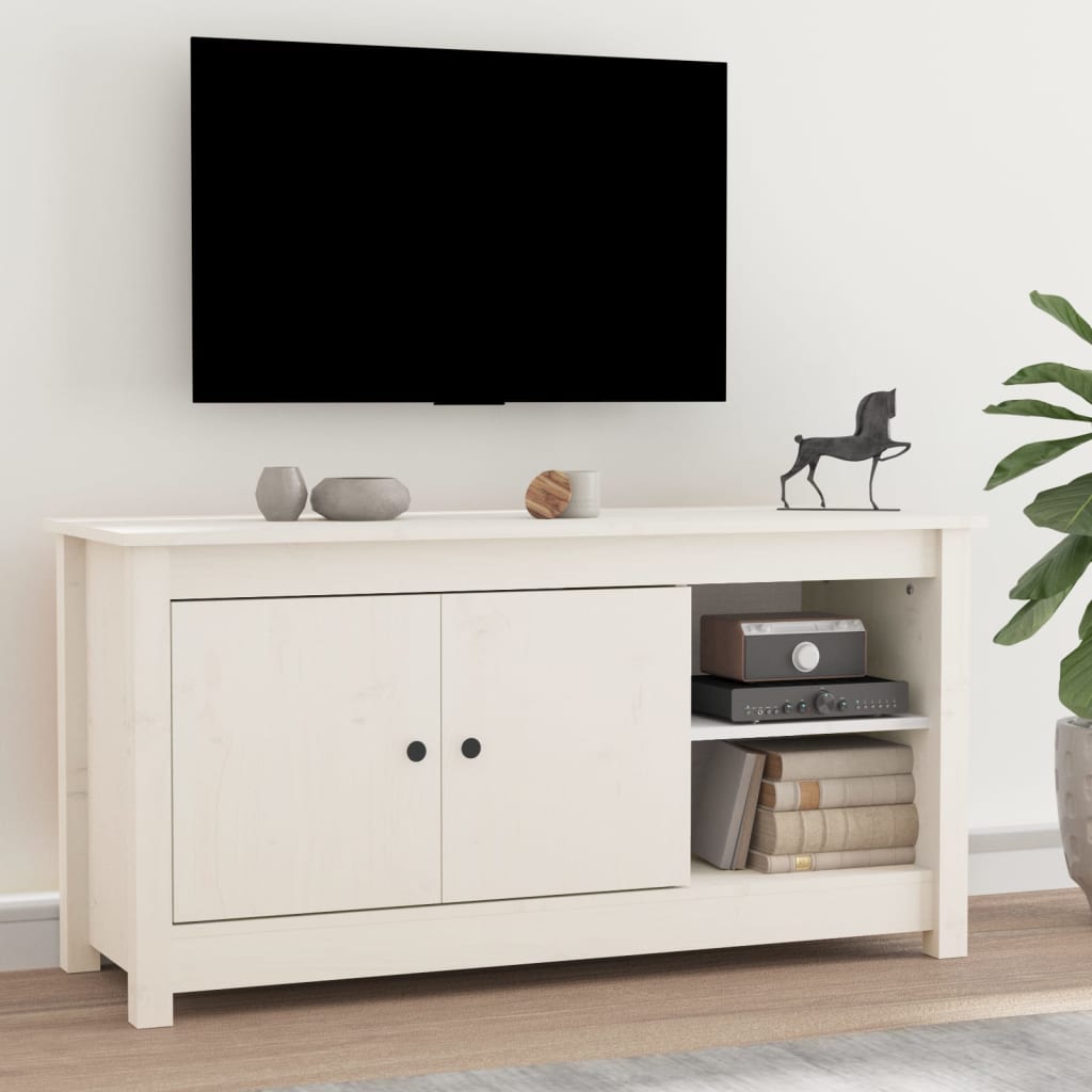 vidaXL Szafka pod telewizor, biaa, 103x36,5x52 cm, drewno sosnowe