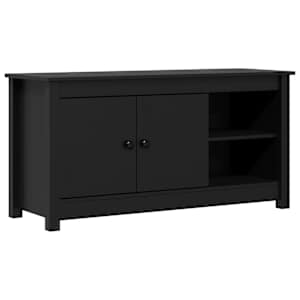 TV skříňka černá 103 x 36,5 x 52 cm masivní borové dřevo - obrázek 2