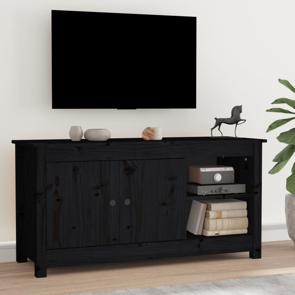 vidaXL TV-taso musta 103×36,5×52 cm täysi mänty