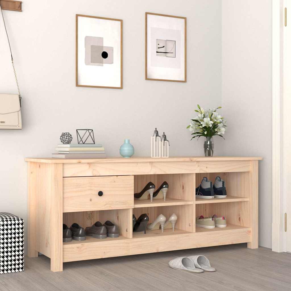vidaXL Szafka na buty, 110x38x45,5 cm, lite drewno sosnowe