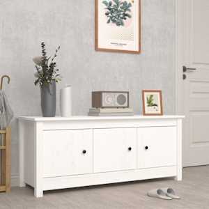 Botník bílý 110 x 38 x 45,5 cm masivní borovice
