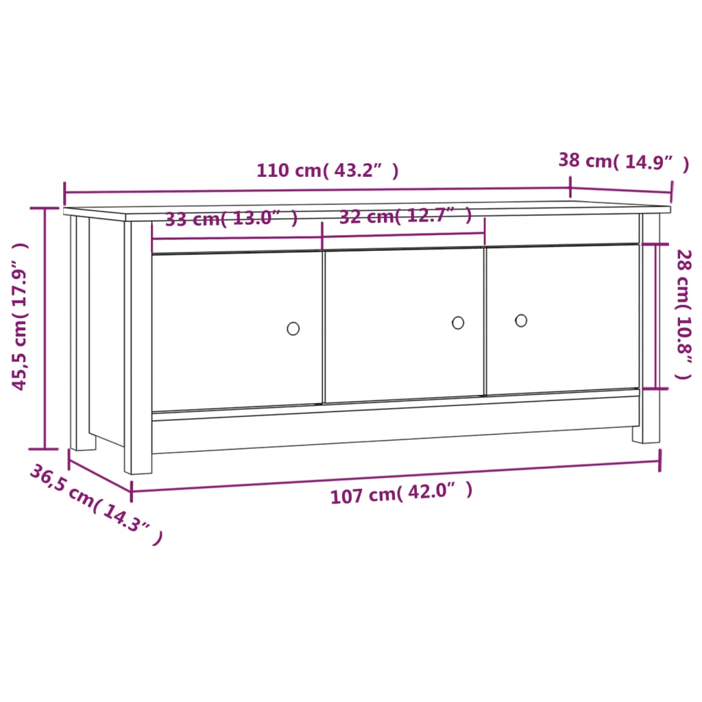 Dulap pentru pantofi, maro miere, 110x38x45,5 cm lemn masiv pin