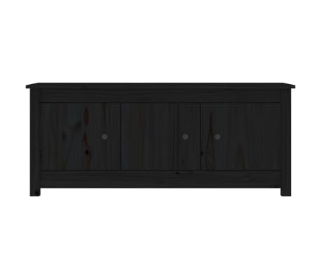 vidaXL Skoskap svart 110x38x45,5 cm heltre furu