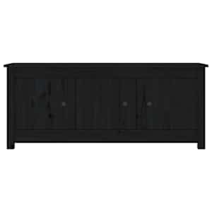 vidaXL Skoskap svart 110x38x45,5 cm heltre furu