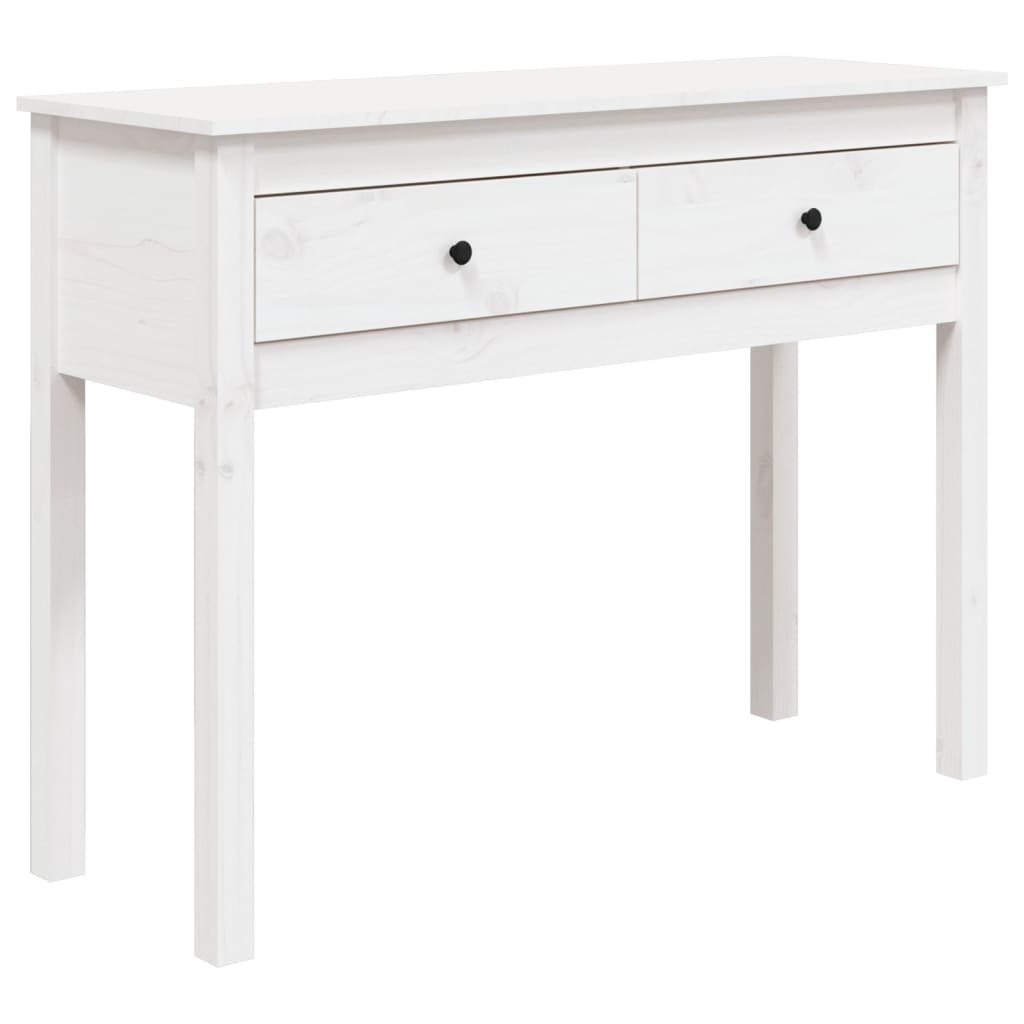 vidaXL Konzolový stolek bílý 100 x 35 x 75 cm masivní borové dřevo