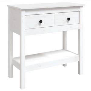 vidaXL konsoollaud, valge, 75x35x75 cm, m&auml;nnipuit