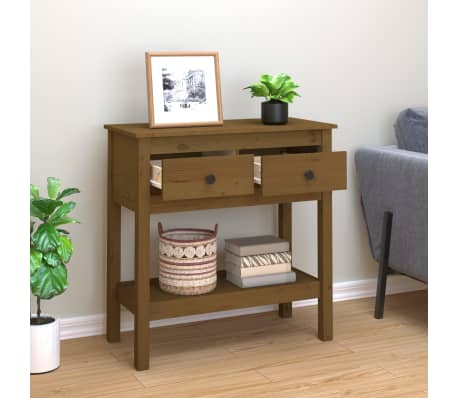 vidaXL Konsolip&ouml;yt&auml; hunajanruskea 75x35x75 cm t&auml;ysi m&auml;nty