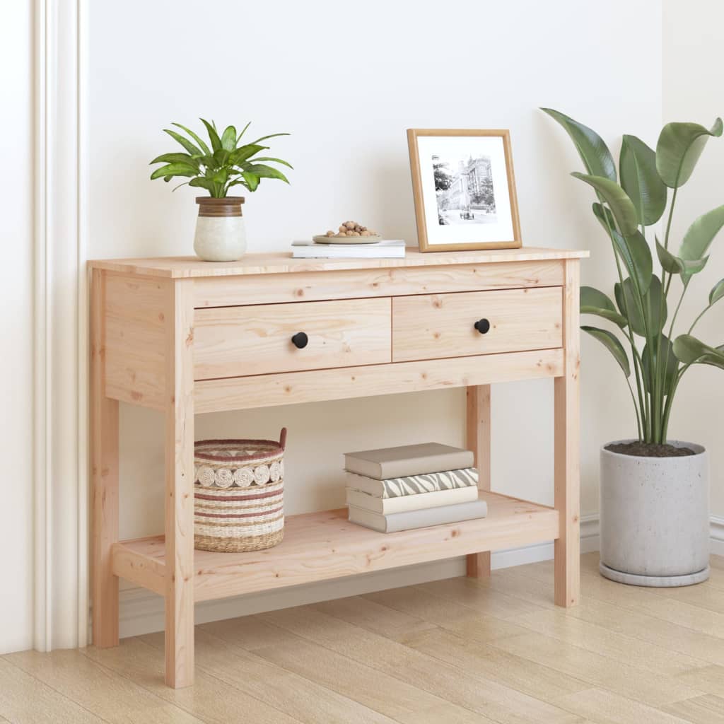 vidaXL Console Table 100x35x75 cm Solid Wood Pine