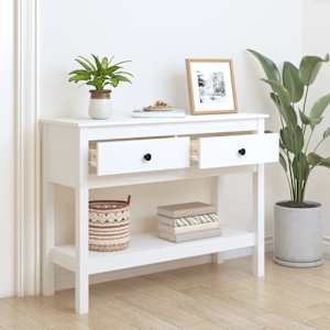 vidaXL Table console Blanc 100x35x75 cm Bois massif de pin