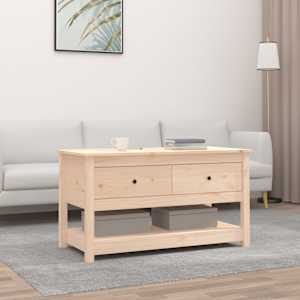 Konferenční stolek 102 x 49 x 55 cm masivní borové dřevo - obrázek 1