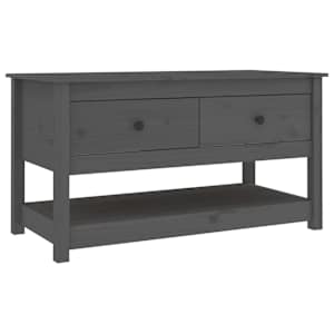 Konferenční stolek šedý 102 x 49 x 55 cm masivní borové dřevo - obrázek 2