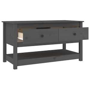 Konferenční stolek šedý 102 x 49 x 55 cm masivní borové dřevo - obrázek 5