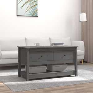Konferenční stolek šedý 102 x 49 x 55 cm masivní borové dřevo - obrázek 1