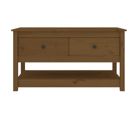 vidaXL Salontafel 102x49x55 cm massief grenenhout honingbruin